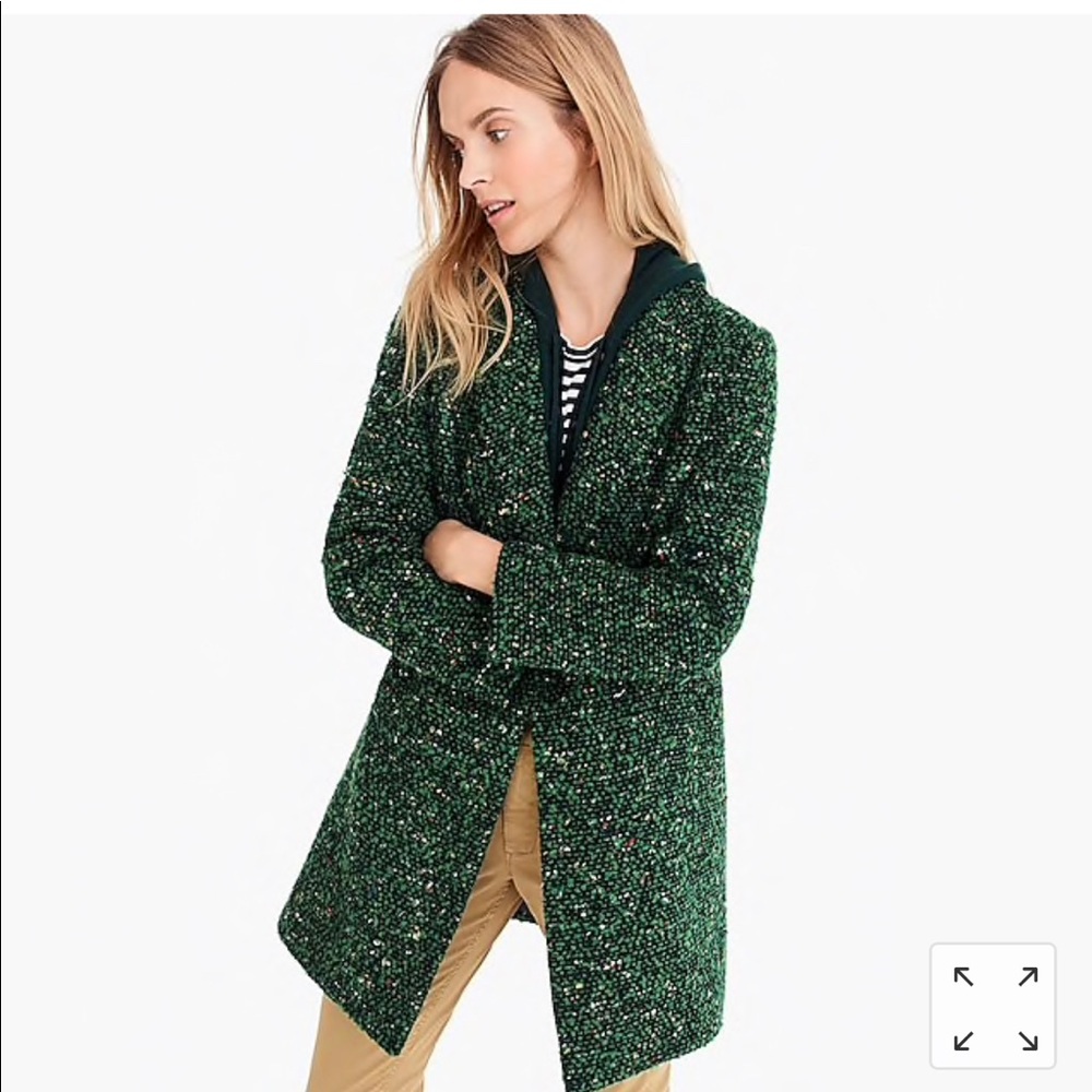 J. Crew Green Tweed Daphne Topcoat Size 4